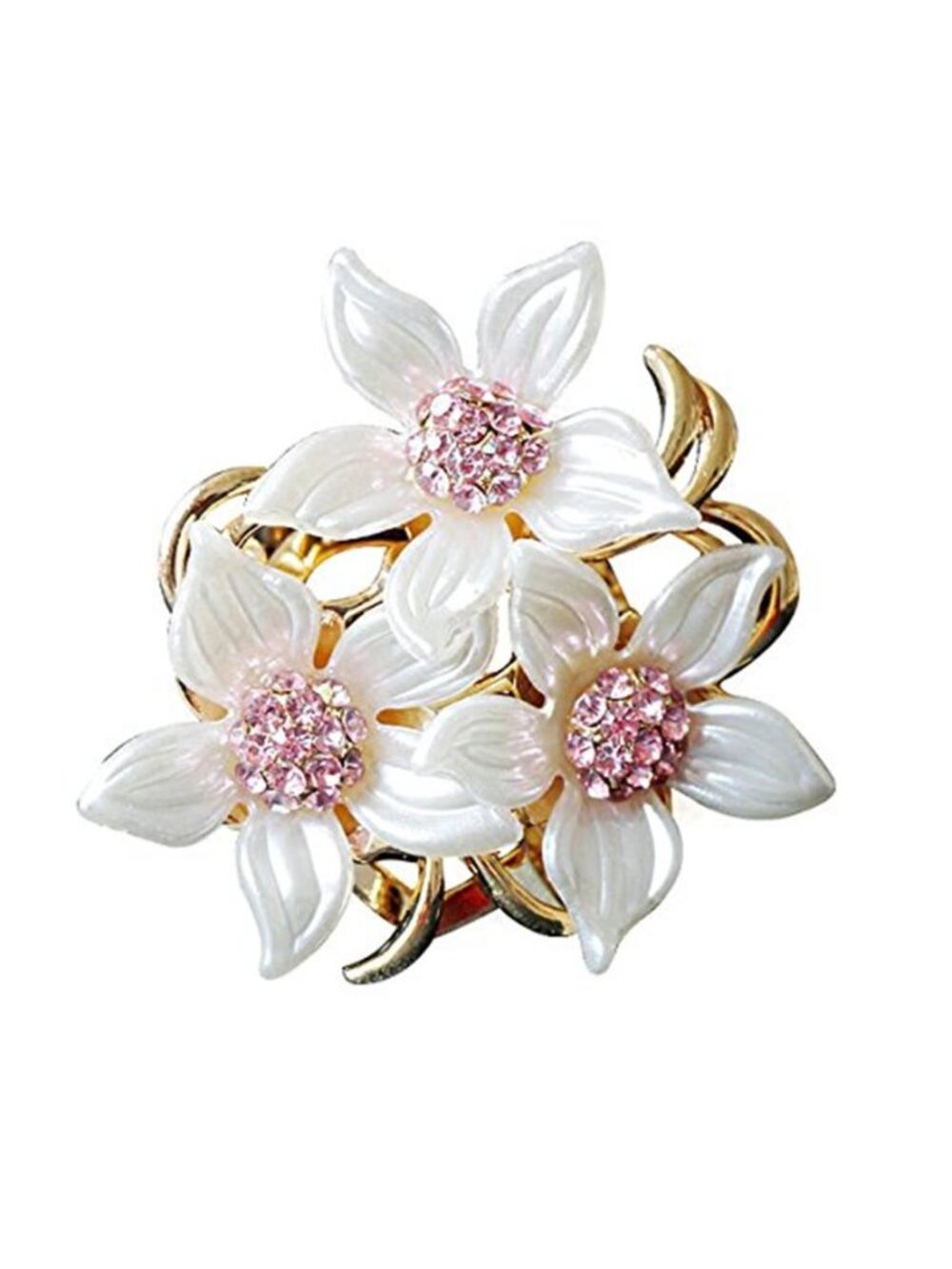 Merdia Brooch Pin for Women Stylish Flowers Clips with Created Crystal for